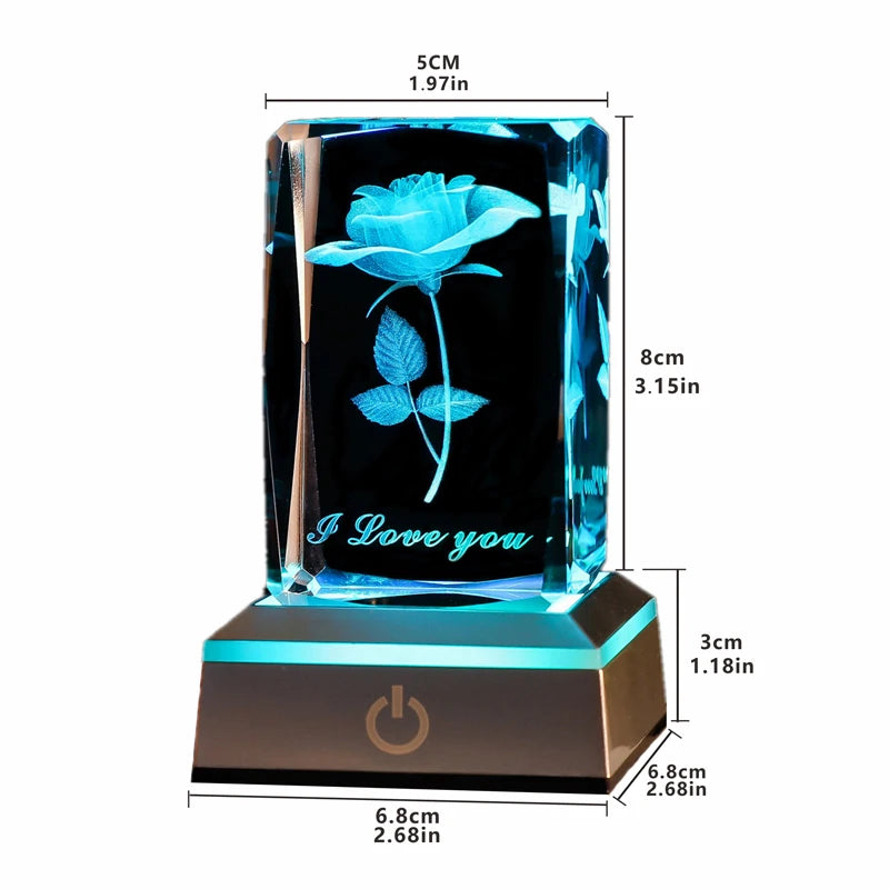 4evarose™ 3D Rose Crystal LED Colourful Night Light